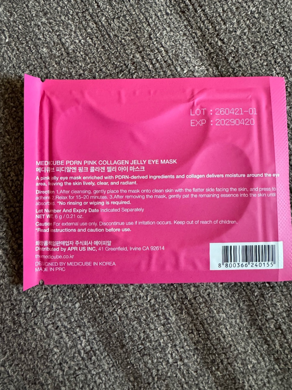Medicube - PDRN Pink Collagen Jelly Eye Mask (1) - Picture 5 of 5